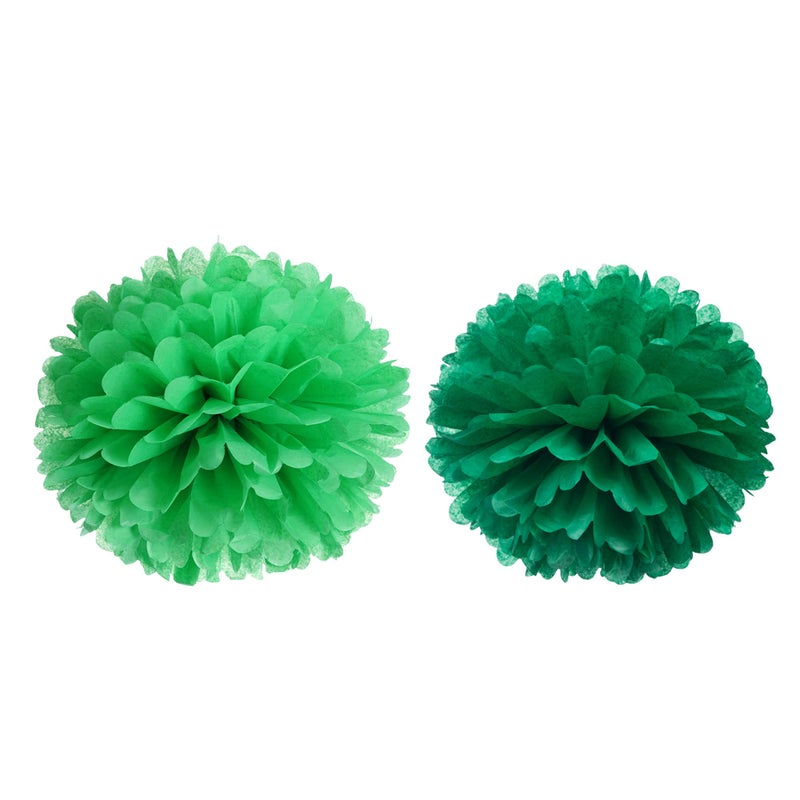 Adeer 14" Green Tissue Pom Poms Kit DIY Decorative Paper Flowers Ball for Birthday Party Wedding Baby Shower Home Outdoor Hanging Decorations, Pack of 10 - Image 3